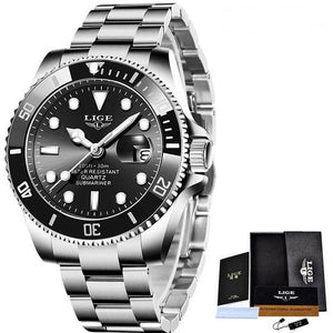 LIGE Design GMT Mens Watch